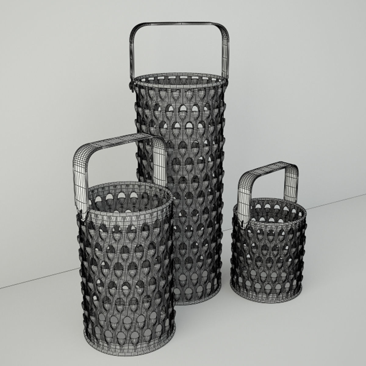 Ella Elaine Grater Candleholder Set 3D model_2