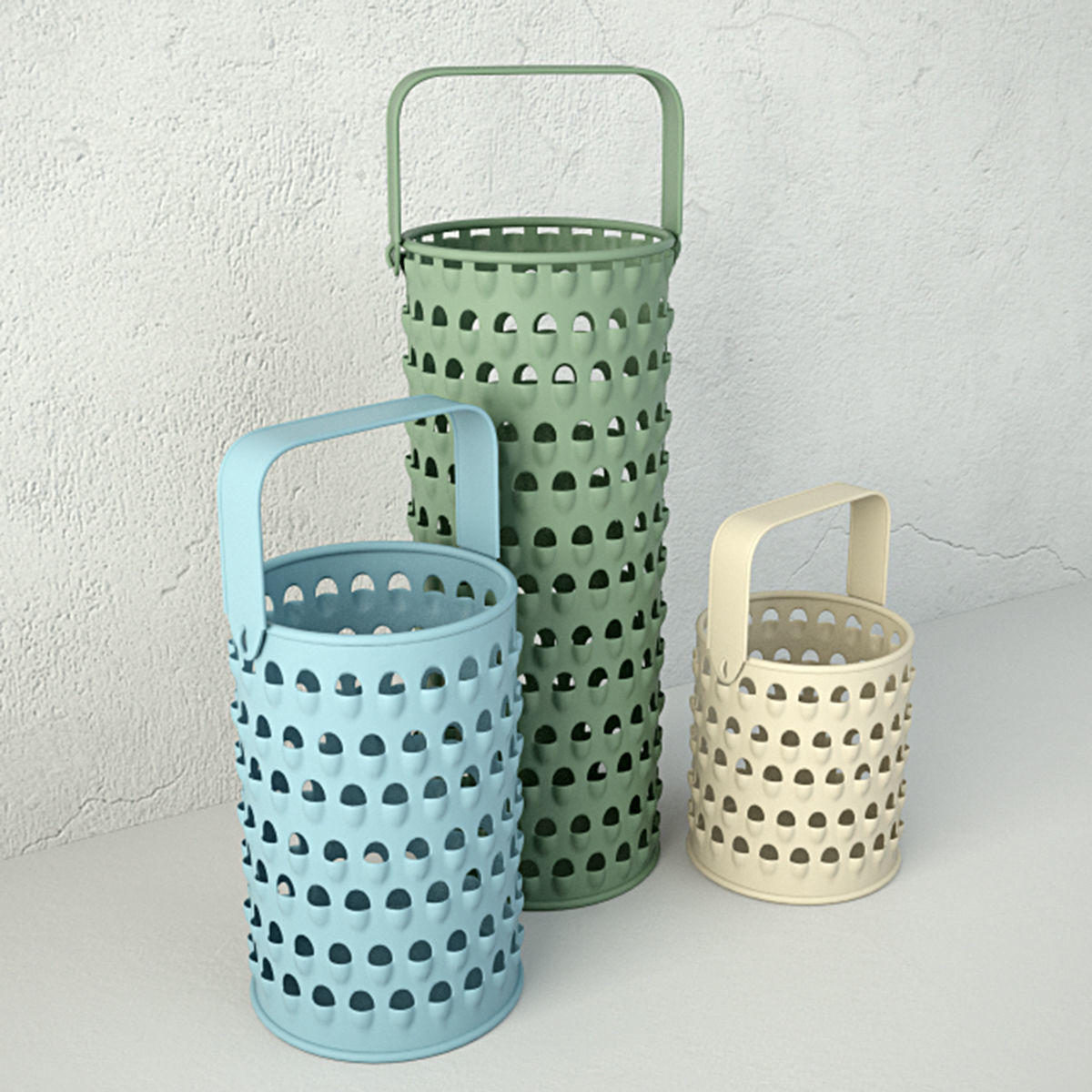 Ella Elaine Grater Candleholder Set 3D model_1