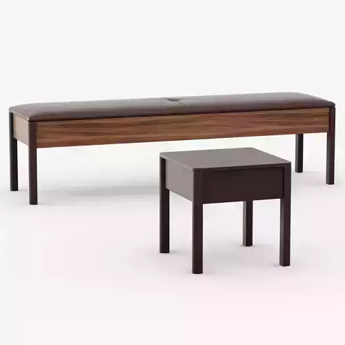 Bato bench and Bedside table 3D model