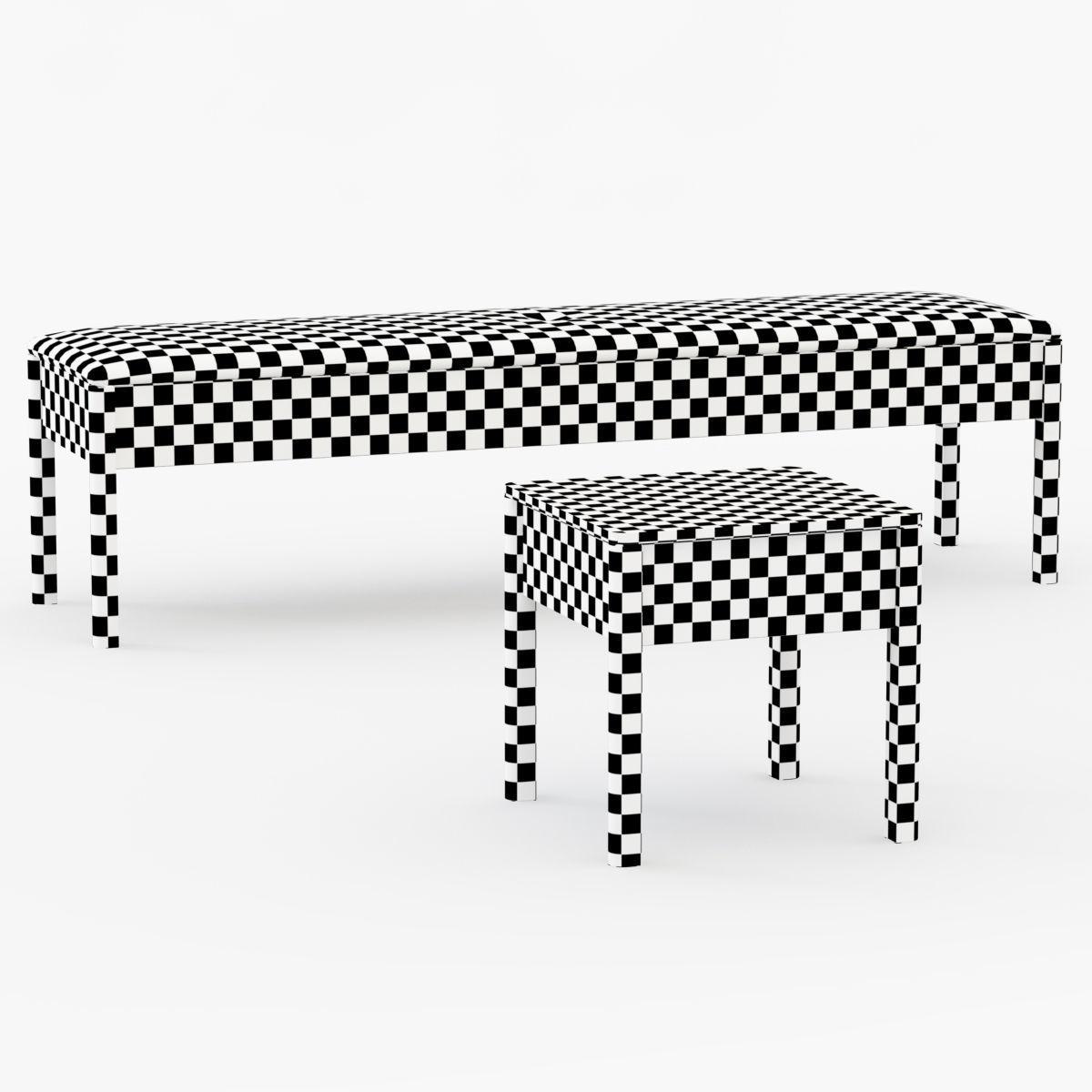 Bato bench and Bedside table 3D model_4