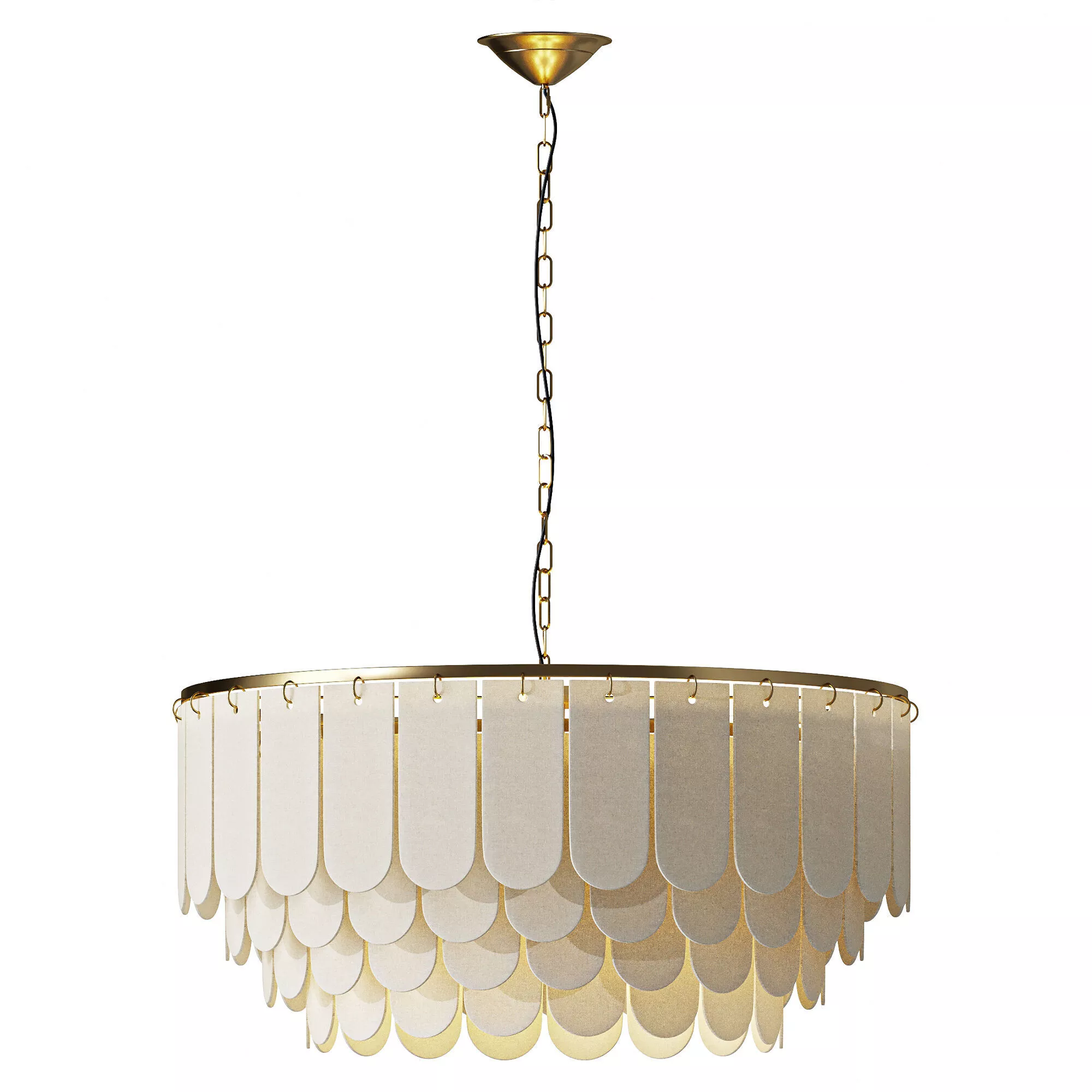 Cynthia Contemporary Layered Fabric Pendant Light 3D model