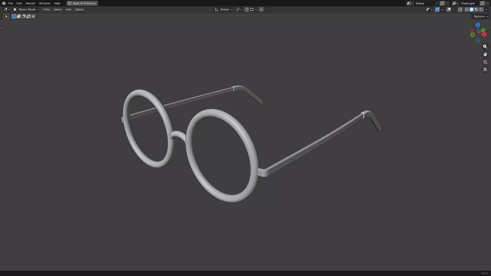 Glasses Round 3D print model