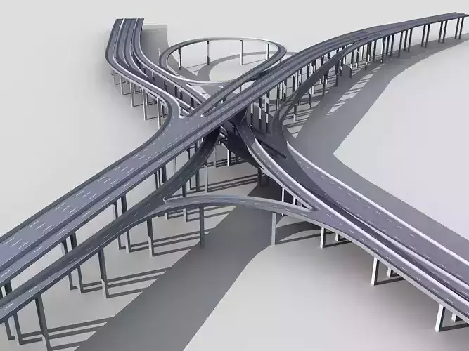 Highway Viaduct flyover 3D model-2 3D model