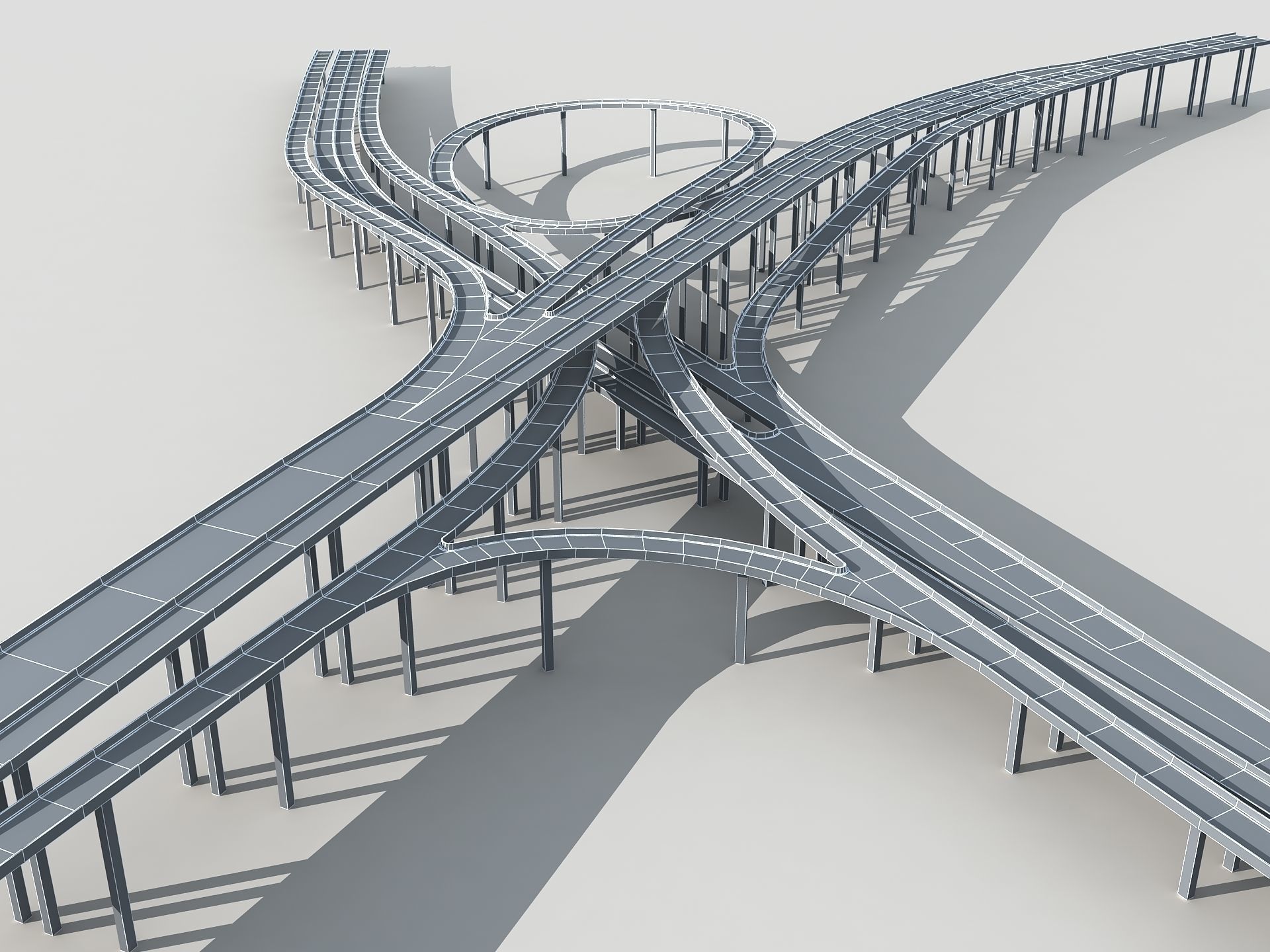 Highway Viaduct flyover 3D model-2 3D model_8