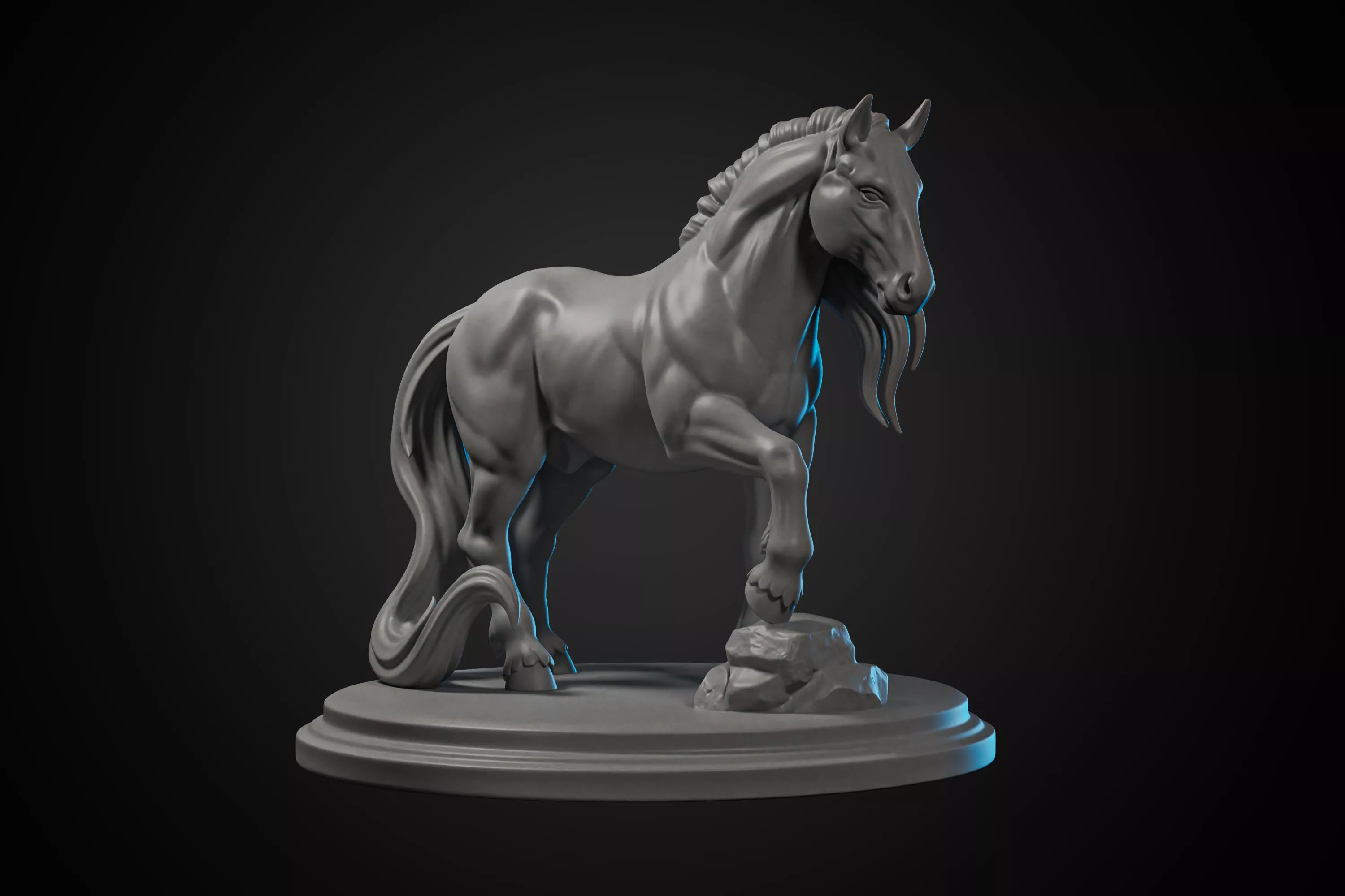 Dynamic Wild Horse Sculpture 3D print model