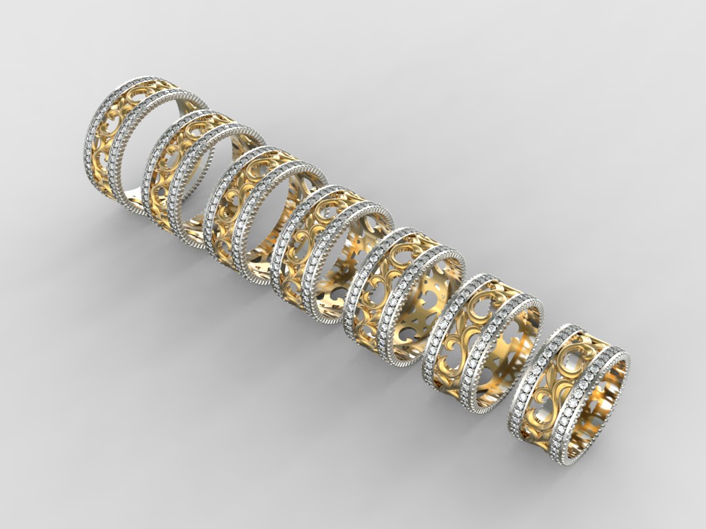 Wedding Ring  STL 3D print model_3