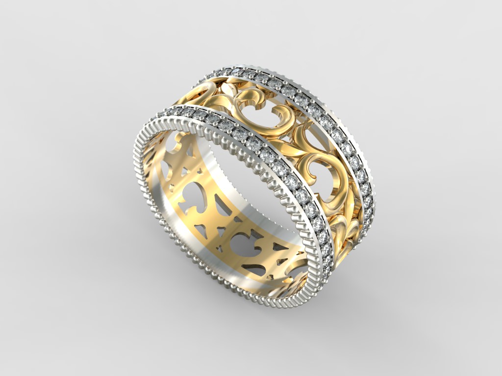 Wedding Ring  STL 3D print model_0