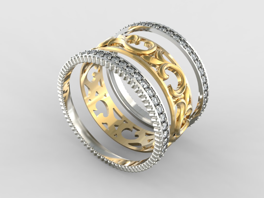 Wedding Ring  STL 3D print model_1