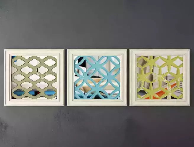 Lattice Square Wood Panel Wall Art