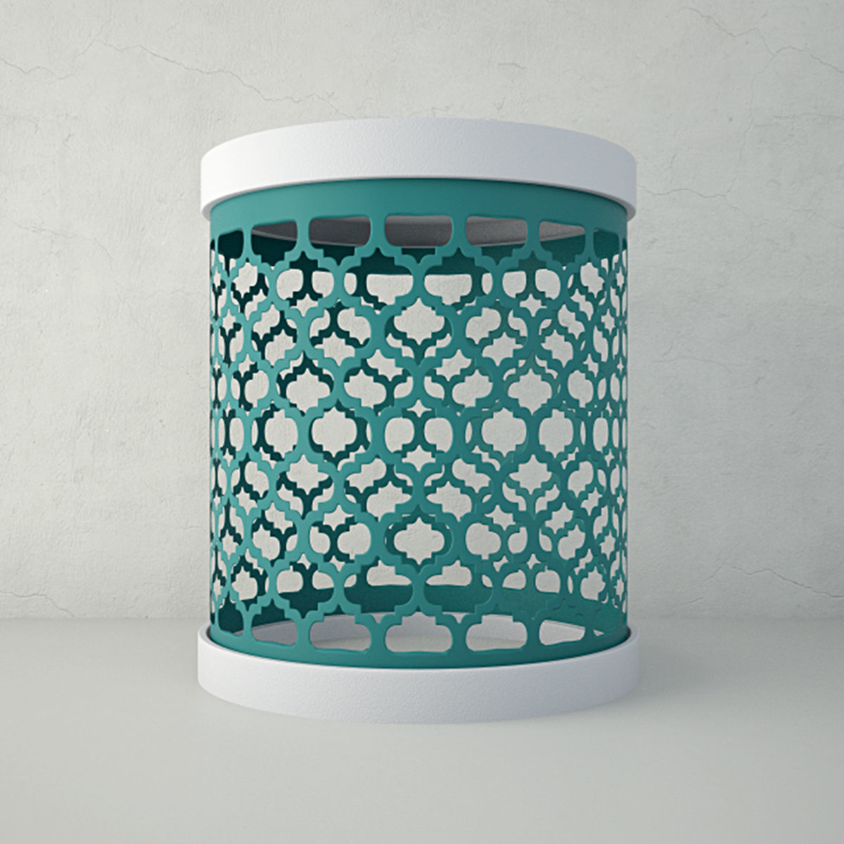 Perforated Metal Drum Tables 3D model_3