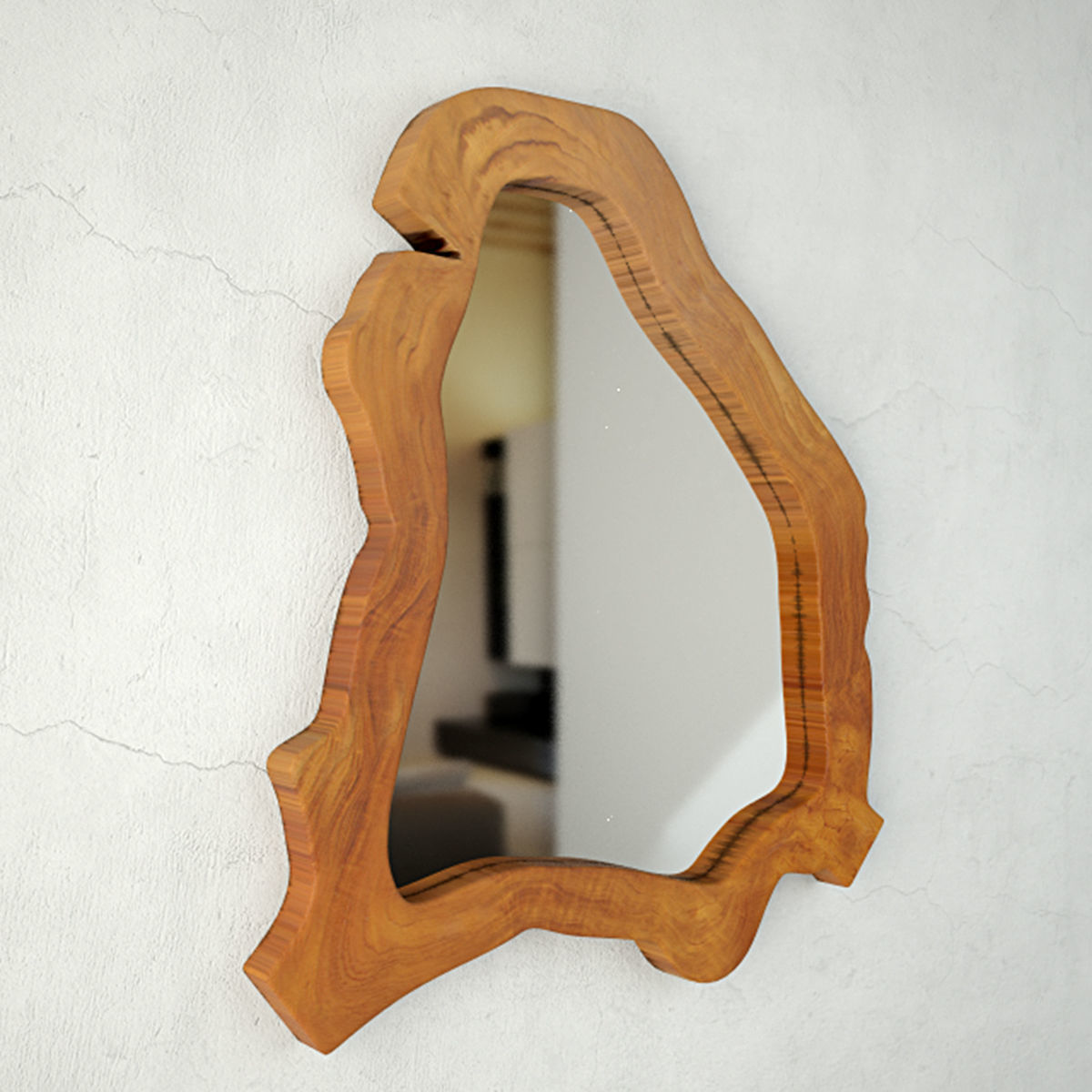 Teak root mirror 3D model_3