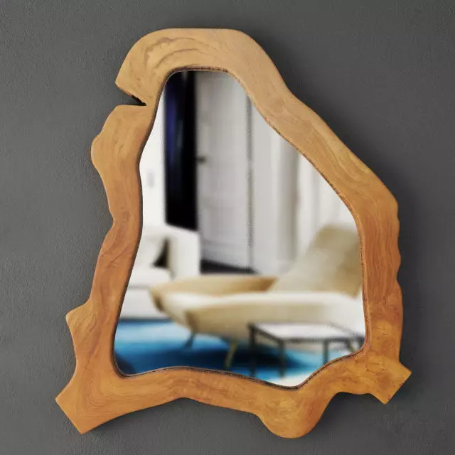 Teak root mirror 3D model_0
