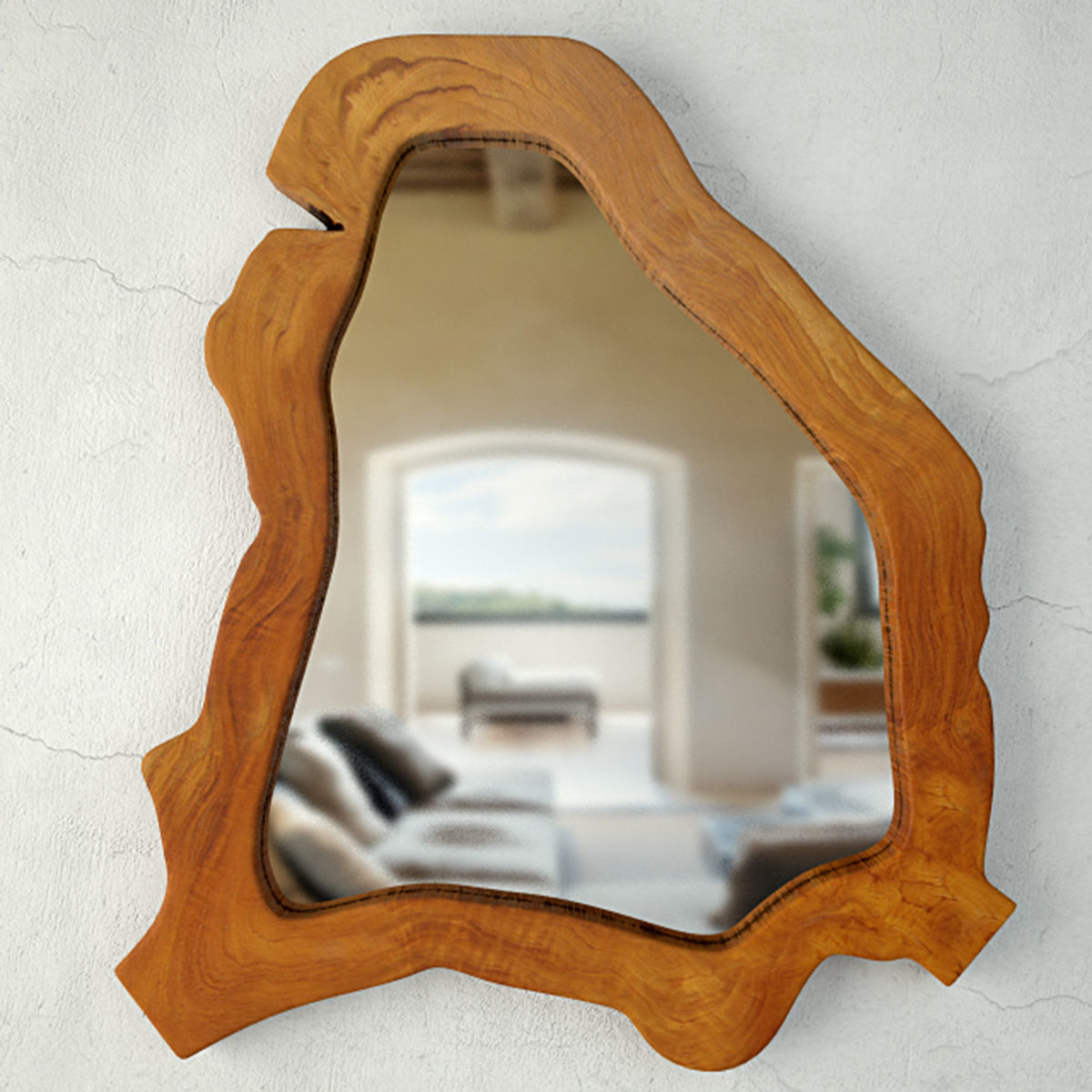 Teak root mirror 3D model_1