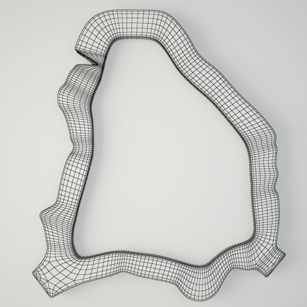 Teak root mirror 3D model_2