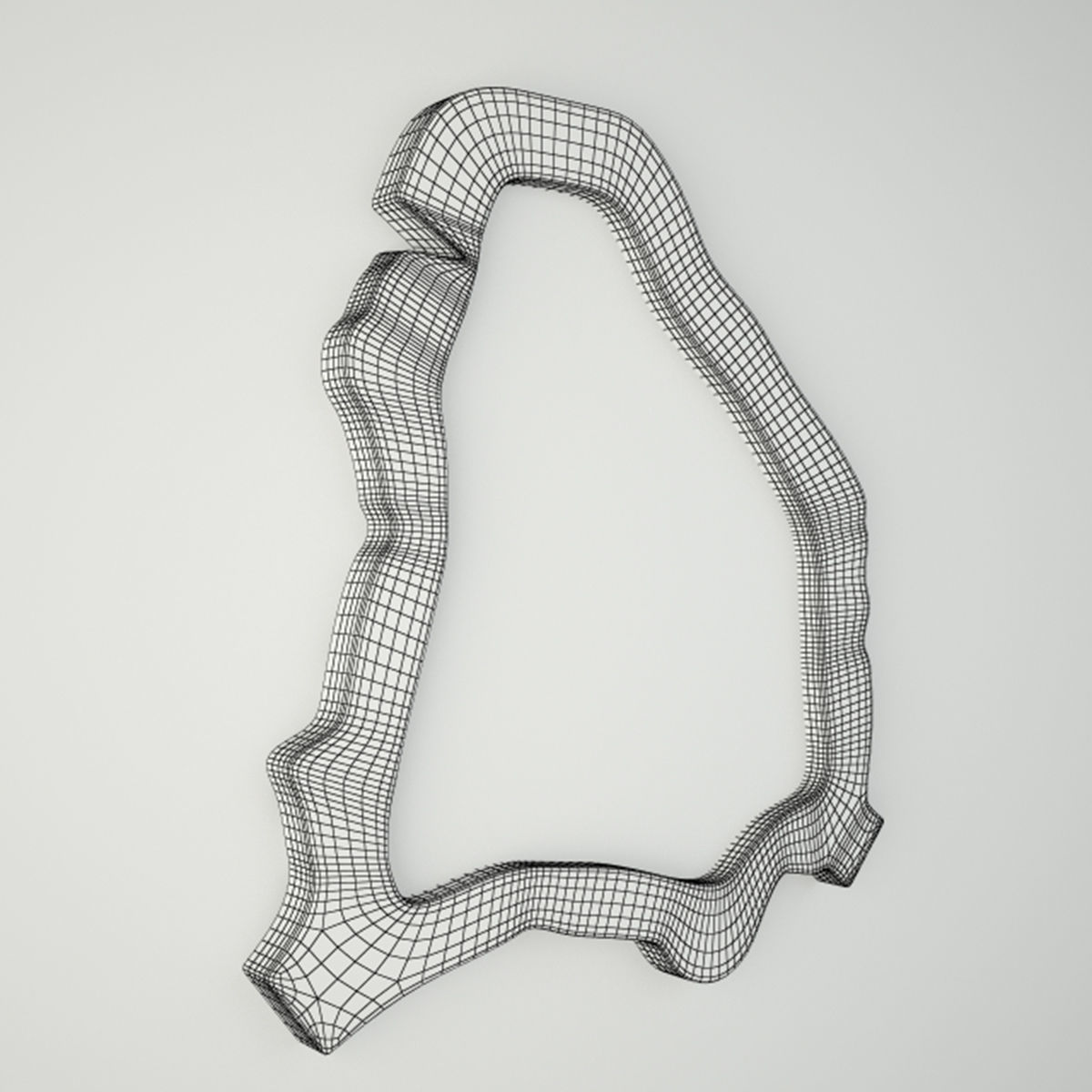 Teak root mirror 3D model_4