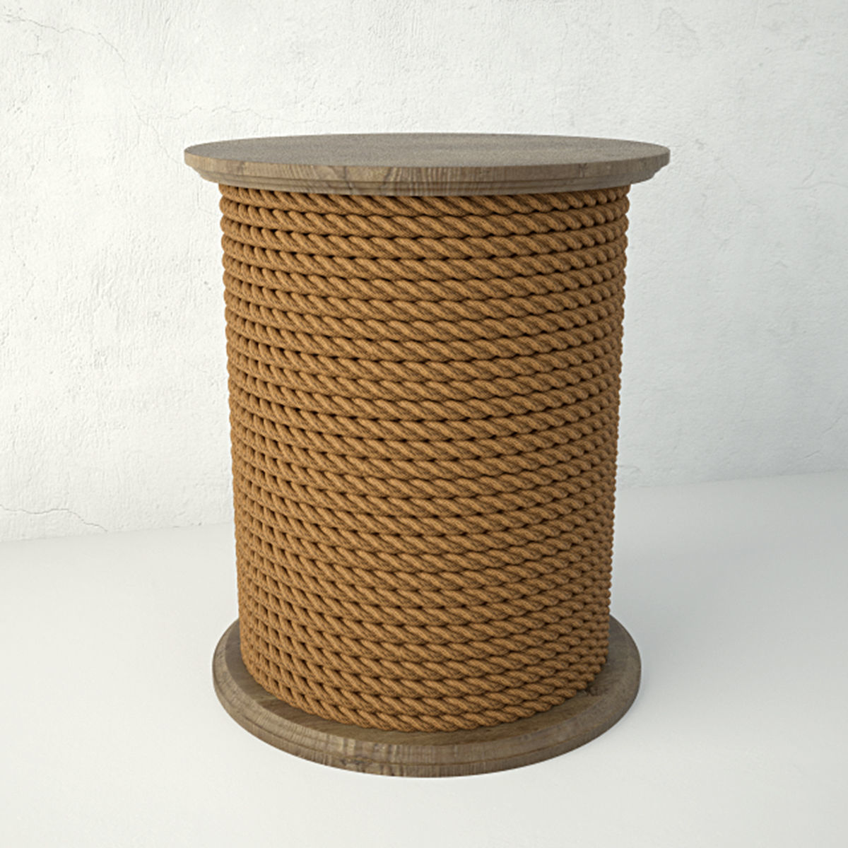 Wood Rope Table 3D model_1