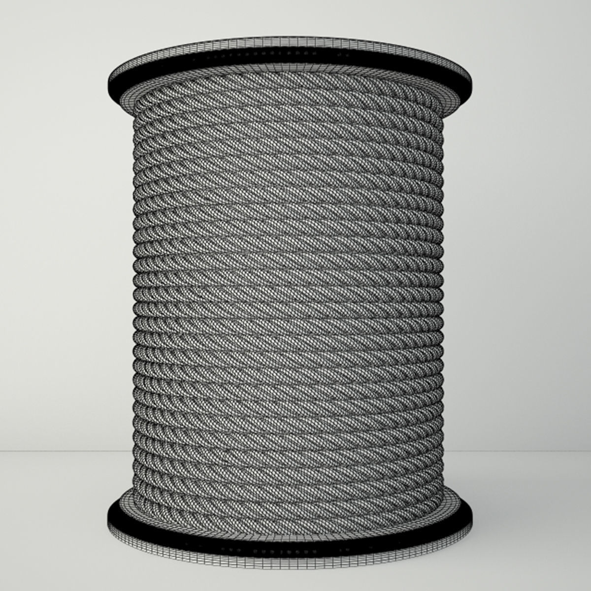 Wood Rope Table 3D model_4