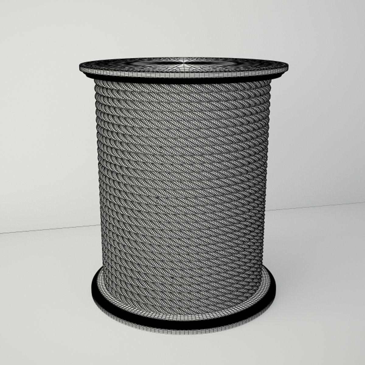 Wood Rope Table 3D model_2