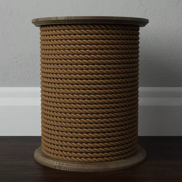 Wood Rope Table 3D model_0