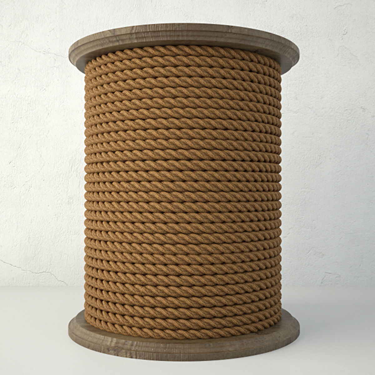 Wood Rope Table 3D model_3