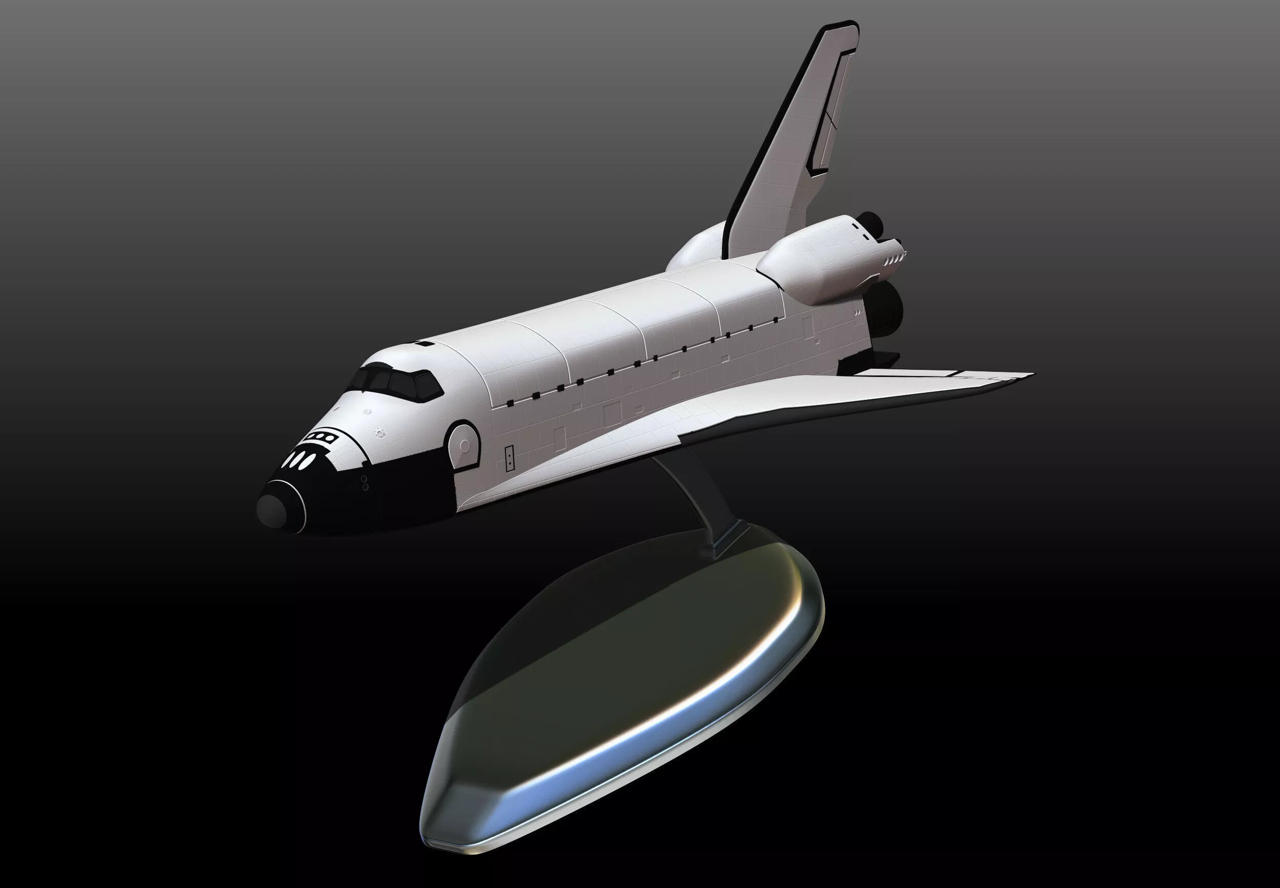 Space Shuttle with pedestal file for 3D printer two size 3D print model