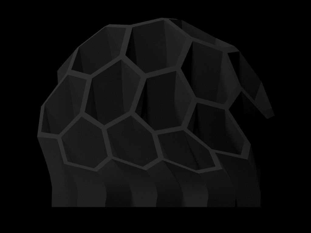 Hexagon Decor Organic Pen Holder art 3D print model_6