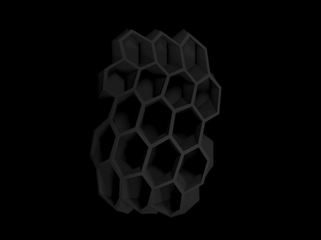 Hexagon Decor Organic Pen Holder art 3D print model_2