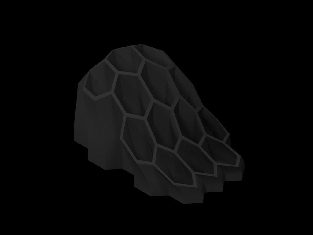 Hexagon Decor Organic Pen Holder art 3D print model_5