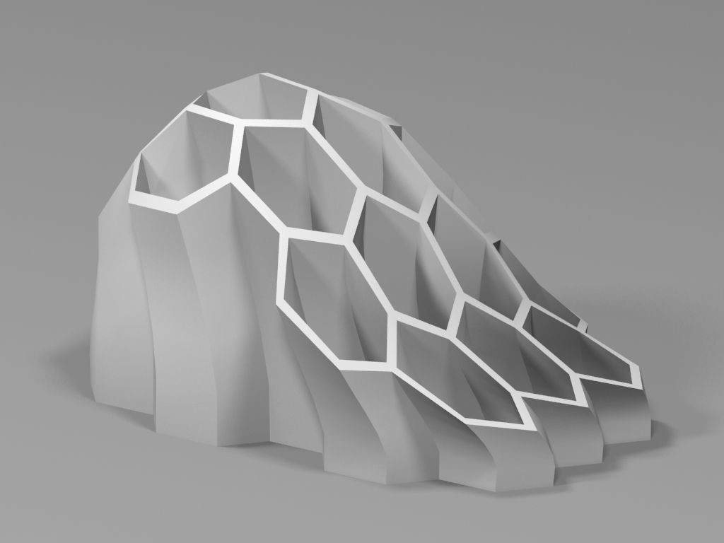 Hexagon Decor Organic Pen Holder art 3D print model_13