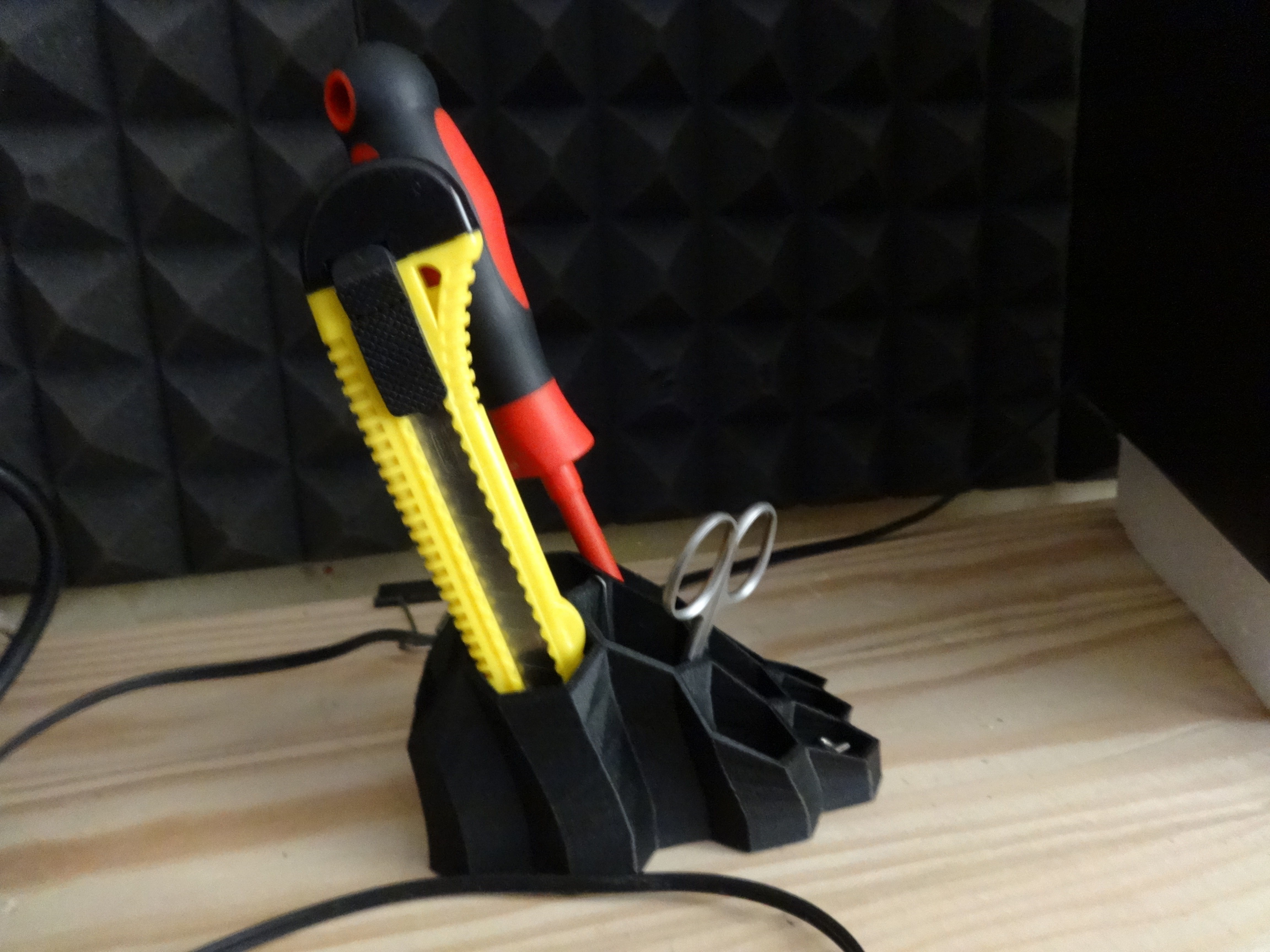 Hexagon Decor Organic Pen Holder art 3D print model_15