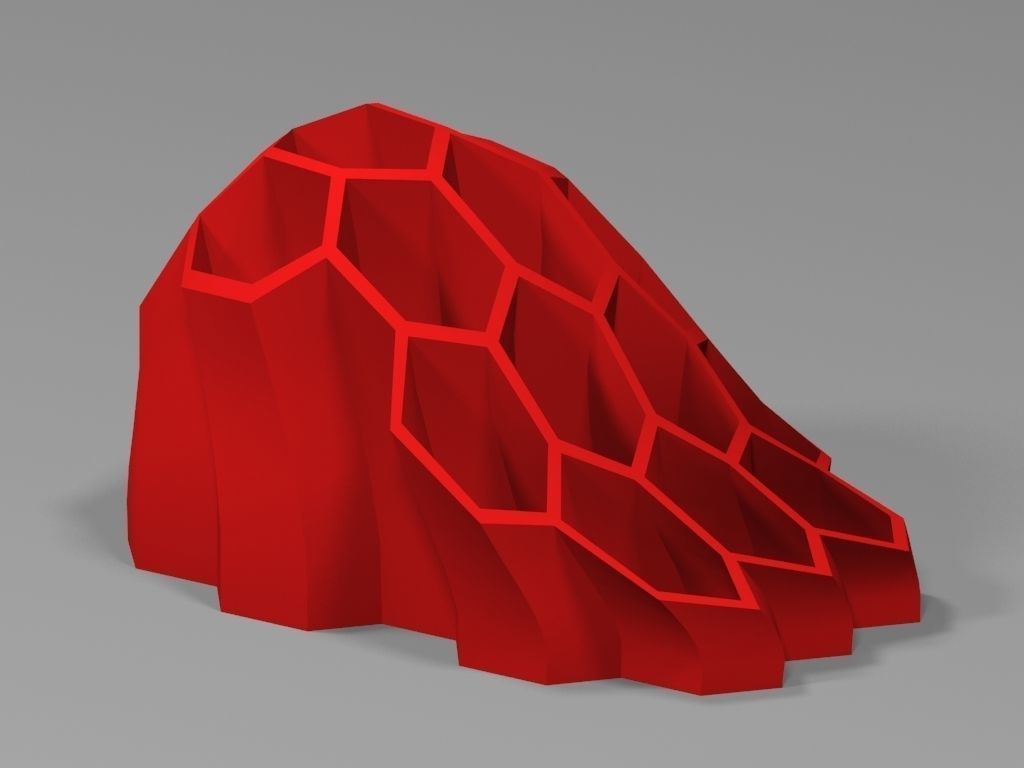 Hexagon Decor Organic Pen Holder art 3D print model_8