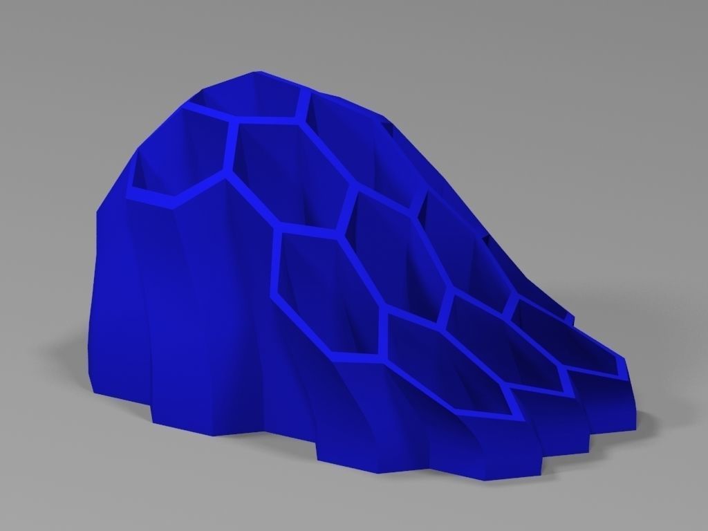 Hexagon Decor Organic Pen Holder art 3D print model_11