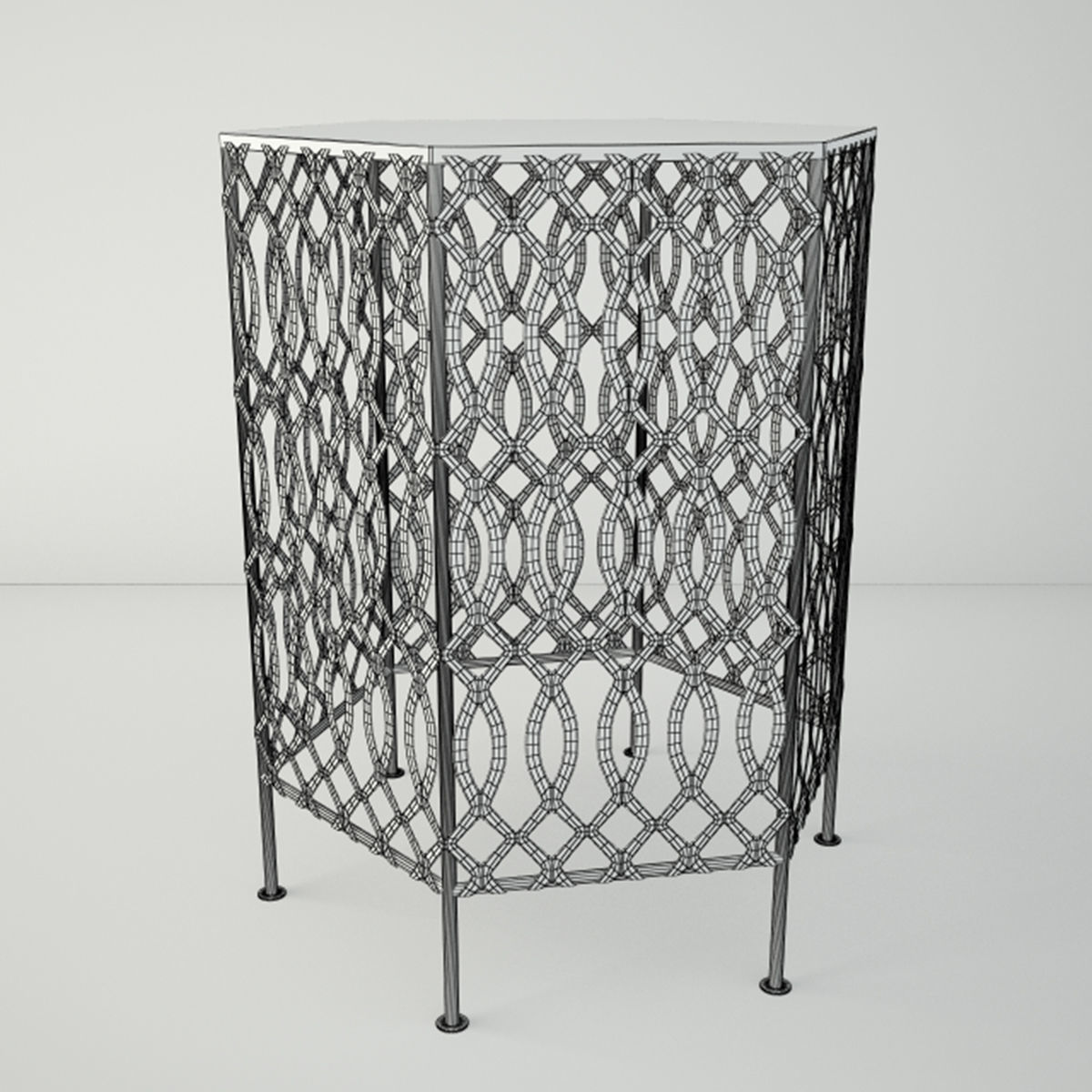 Hexagon Side Table Set 3D model_4