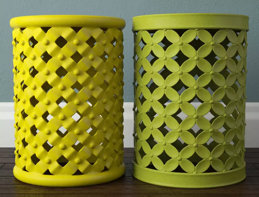 Lattice Garden Stools 3D model_0