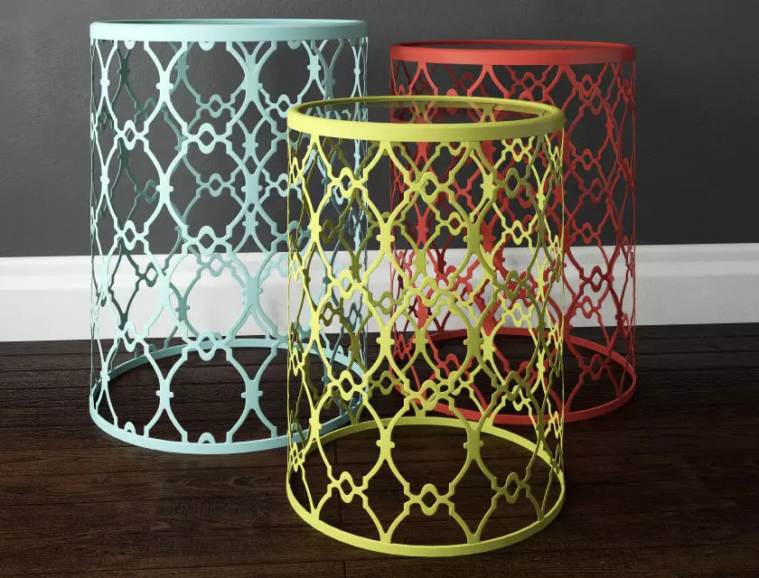 Metal Accent Table Set 3D model_0