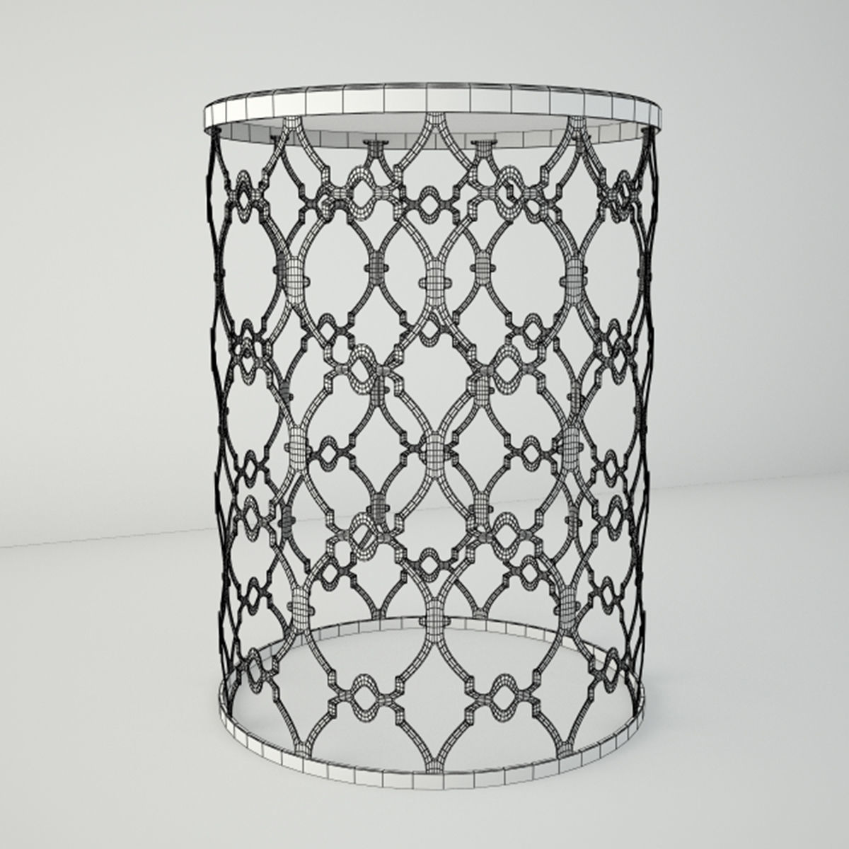 Metal Accent Table Set 3D model_4