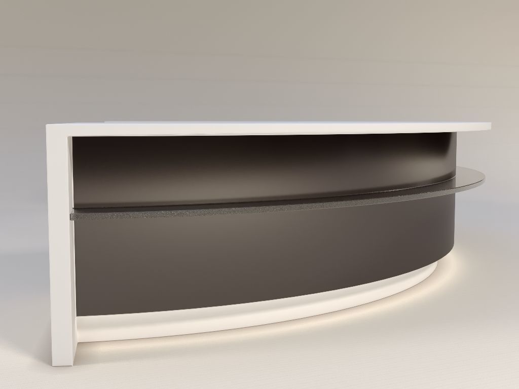 reception table Low-poly 3D model_0