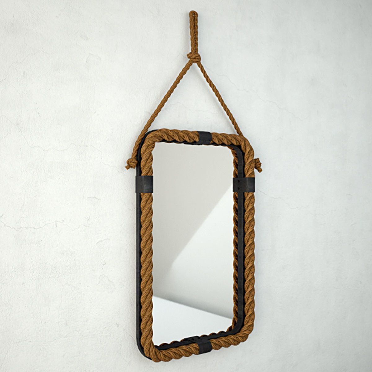Rope Frame Wall Mirror 3D model_2