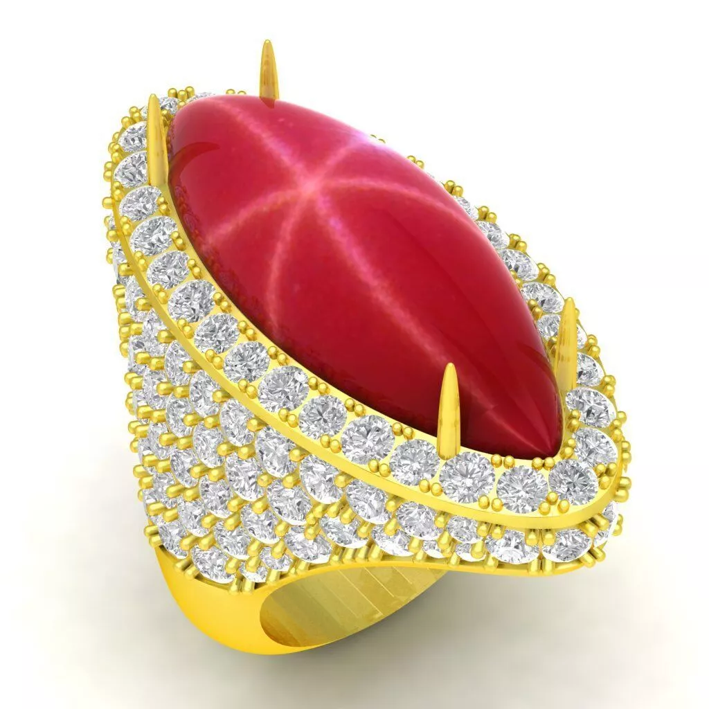 Bold Statement Diamond Women Ring Unique Center 266a 3D print model