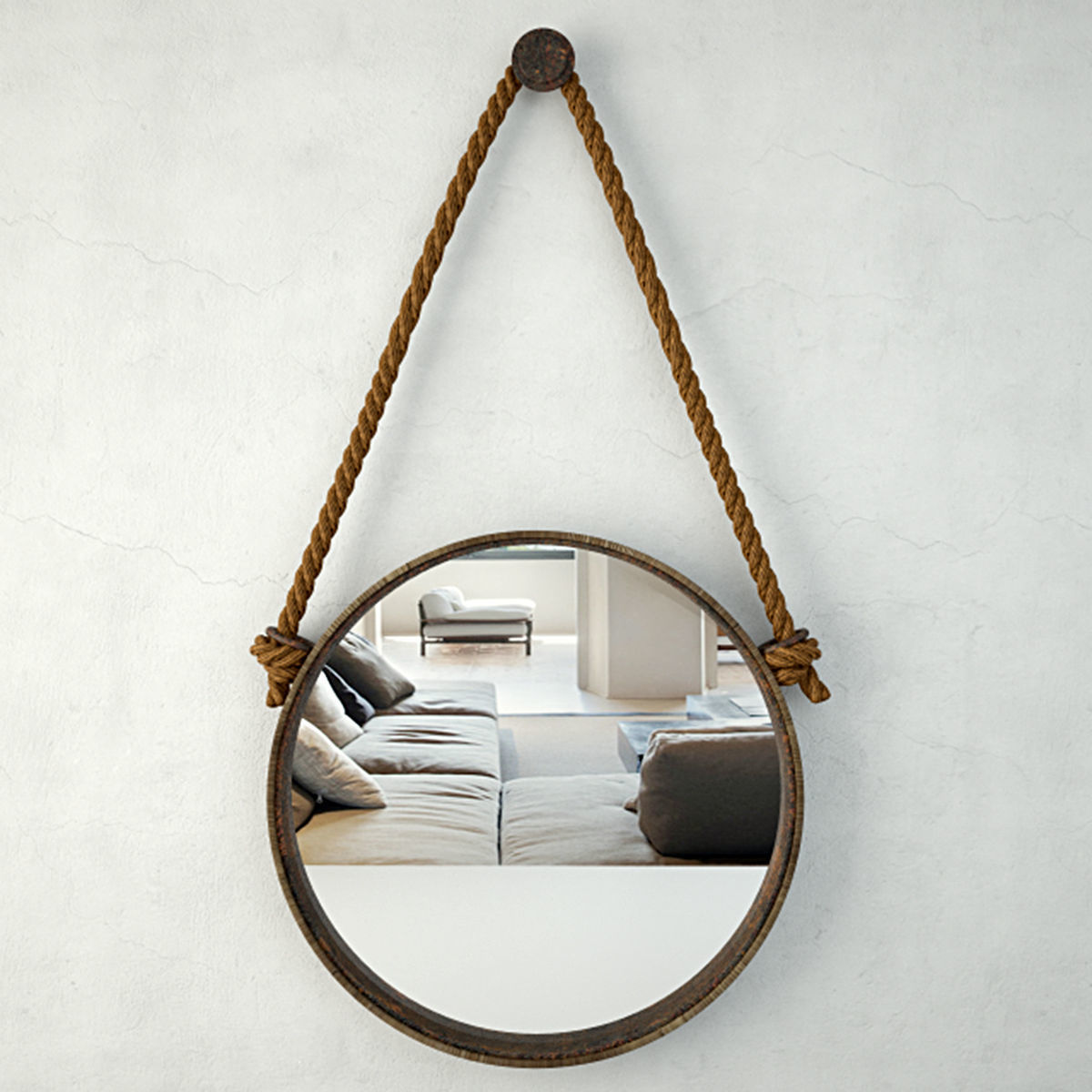 Round Rope Mirror 3D model_1