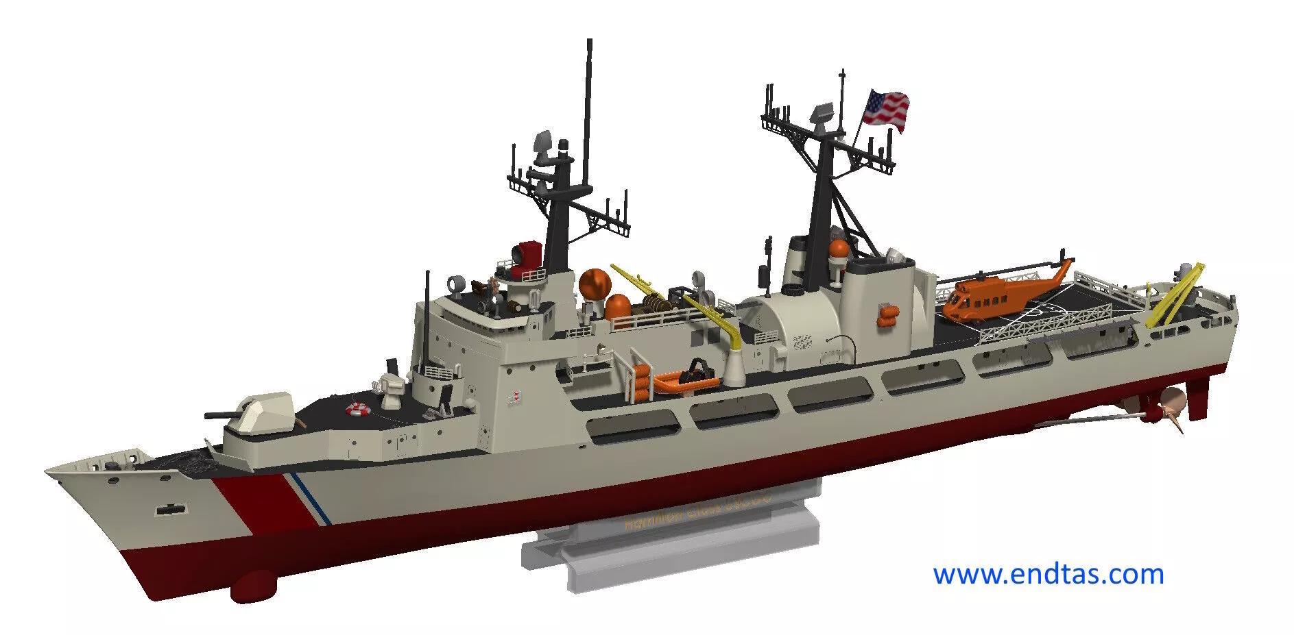 Hamilton Class USCGC RCReady Modular Easy Build 3D print model