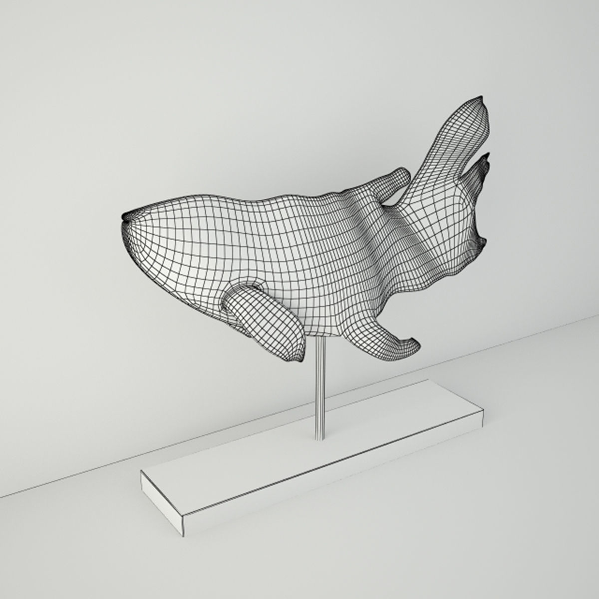 Swimming Koi Statue 3D model_4