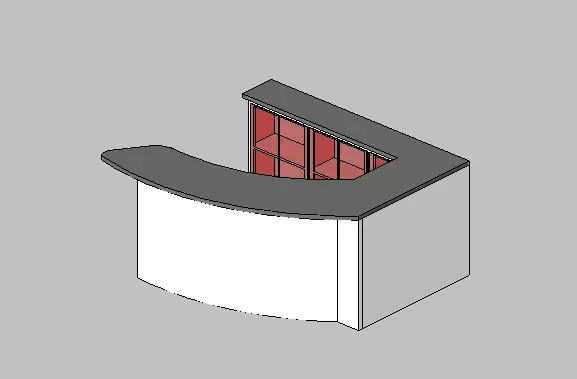 Modern semi-circular bar counter Revit model 3D model