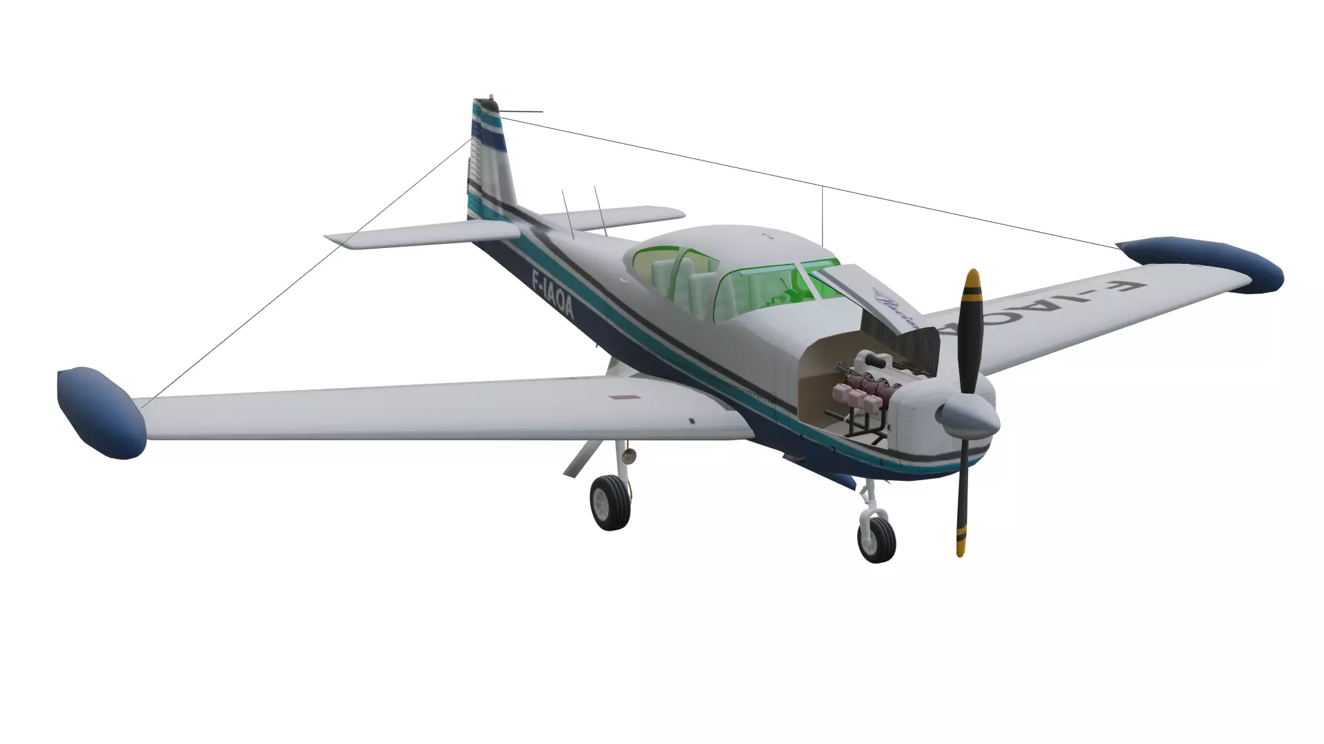 Ryan Navion Low-poly 3D model