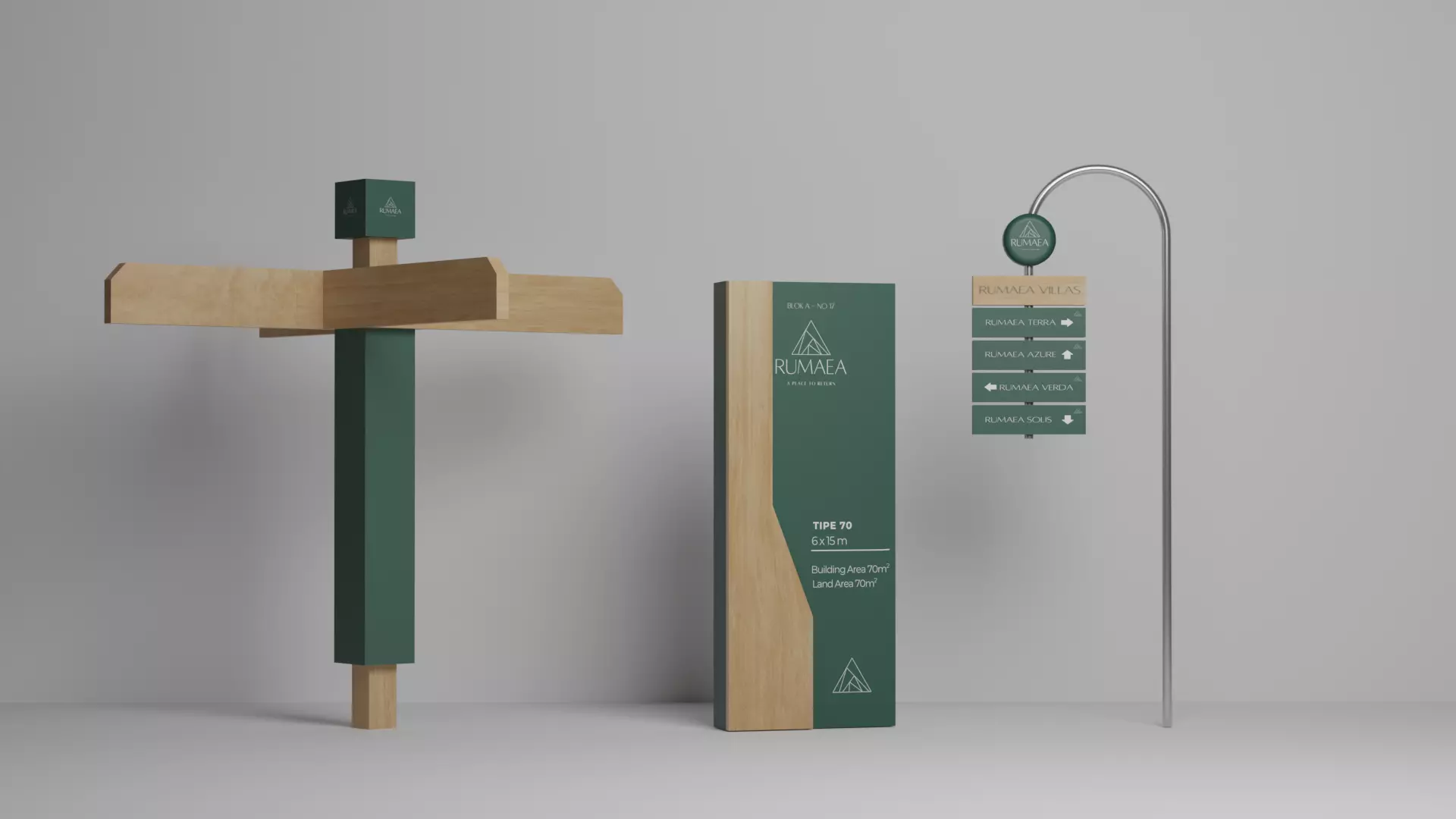 Outdoor and Indoor Sign Board Mockup Set 3D Model Low-poly 3D model