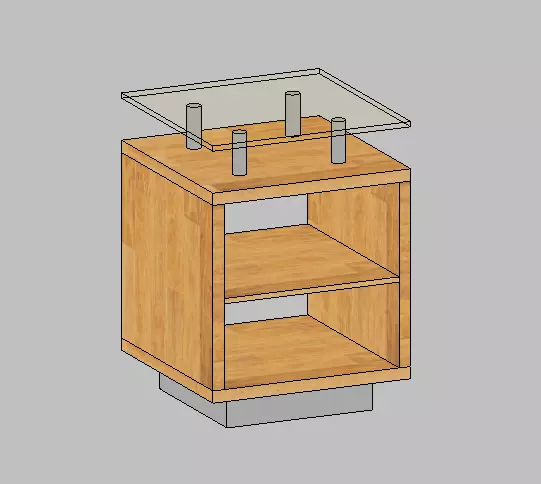 Modern glass top nightstand Revit model 3D model