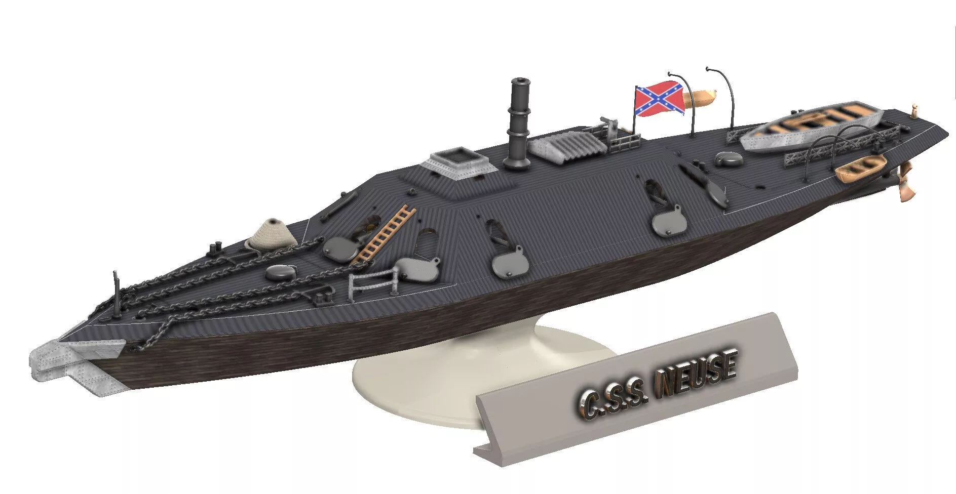 CSS Neuse 628 mm 3D Printable Ironclad Gunboat 3D print model