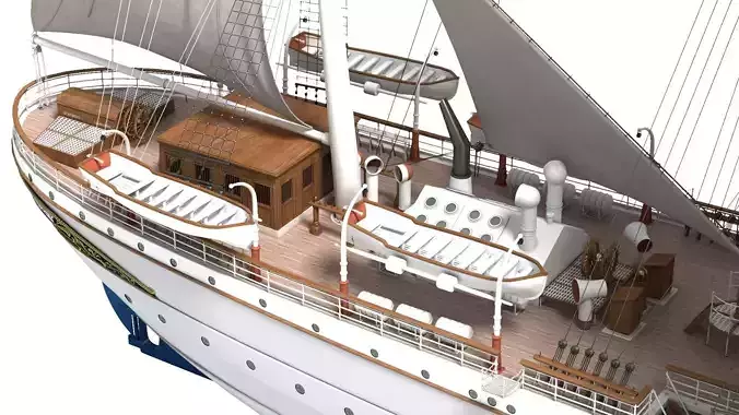 Statsraad Lehmkuhl Low-poly 3D model