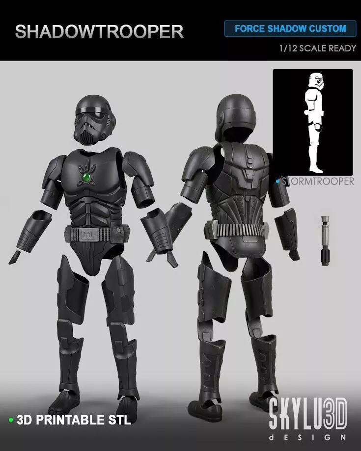 Force ShadowTrooper One12 Scale Figure Custom 3D print model