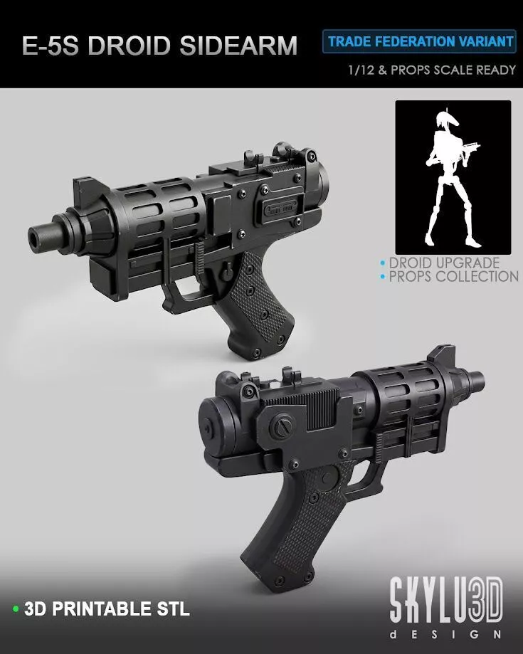 E-5S Alternate Trade Federation Blaster STL 3D print model